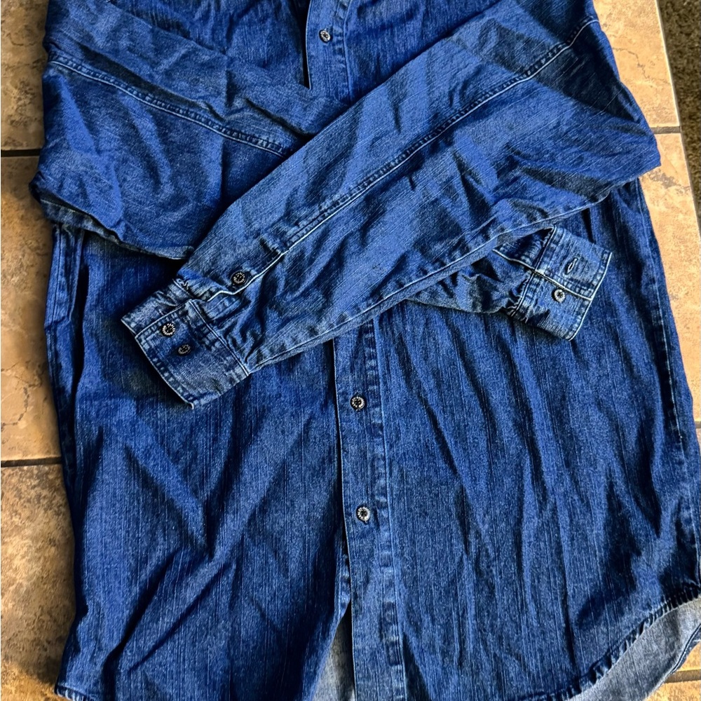 Harley-Davidson Blue Denim Casual Button Down Shirt